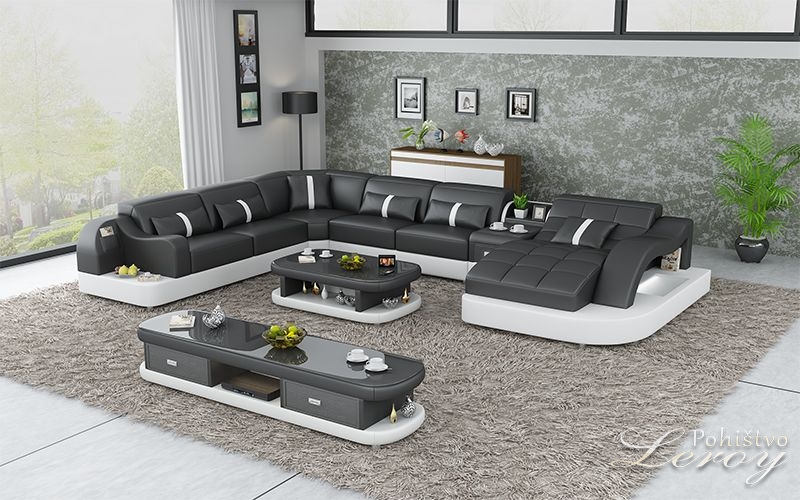 kotna sedežna garnitura s počivalnikom Brina