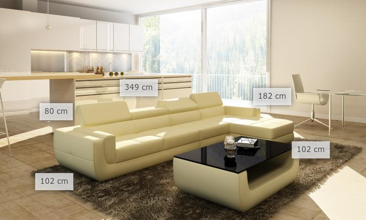 dimenzije sedežna garnitura s počivalnikom Blanca