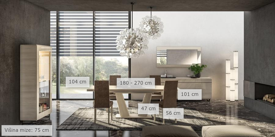 dimenzije jedilna miza Ston