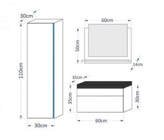 dimenzije kopalniški sestav Domino