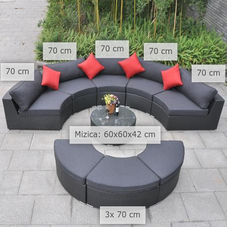 dimenzije vrtna sedežna garnitura Tea