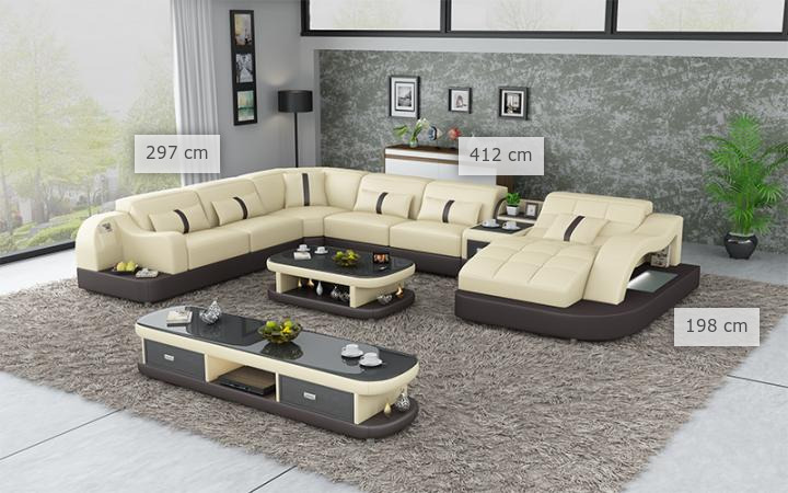 dimenzije kotna sedežna garnitura s počivalnikom Brina